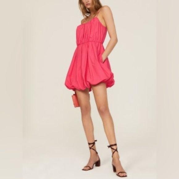 NWT Jason Wu Hibiscus Pink Iris Poplin Bubble Mini Dress Sz 10 - Picture 3 of 16